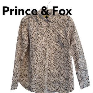 Prince & Fox Non-Iron Cotton Long Sleeve Button Up Floral Shirt SP